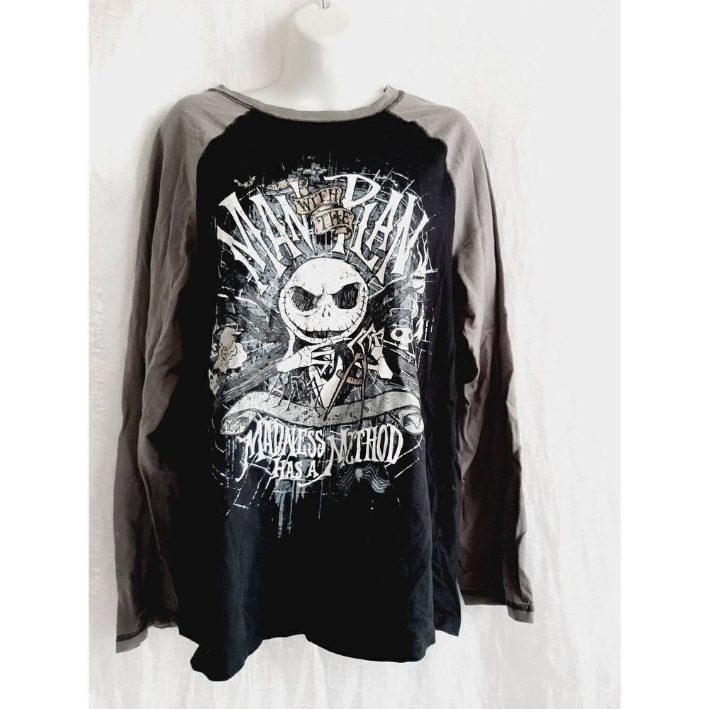 Disney the nightmare before Christmas Jack Skeleton jersey sz m 100% cotton top